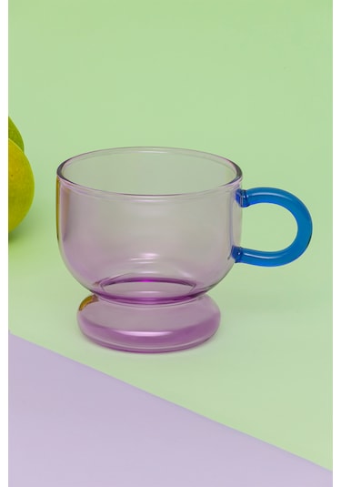 Glass In Love Renkli Kulplu Cam Bardak - Pembe
