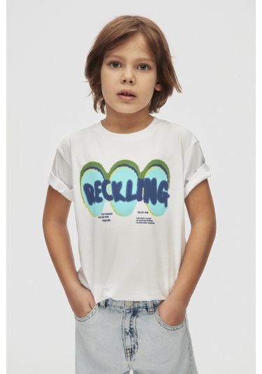 Nk Kids Cause Erkek Çocuk T-shirt 48541 Ekru