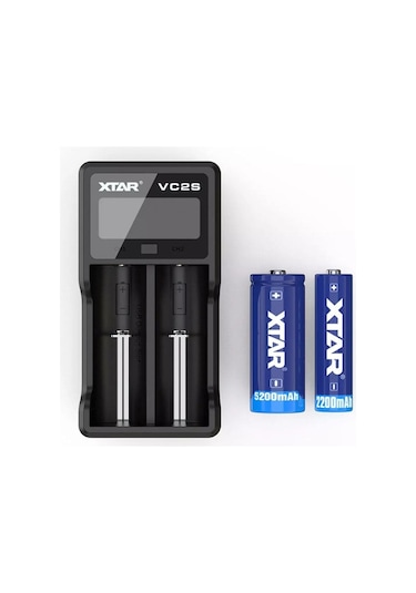 Xtar VC2S Lcd Ekranlı Li-ion/Ni-Mh/Ni-Cd Pil Şarj Cihazı 2li