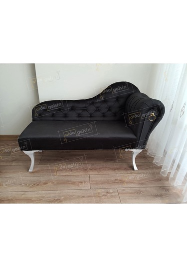 Ters Kol Dekoratif Bihter Koltuk Josefin Puf 120 Cm Beyaz Ayak Yeşil