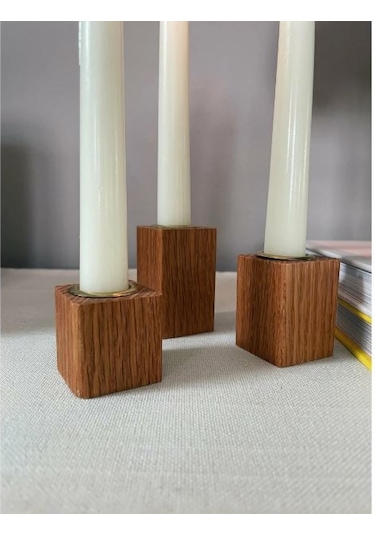 Ahşap Şamdan Set Üçlü