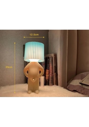 Szypzstore Yaratıcı Mr.p Küçük Utangaç Masa Lambası Başucu Gece Lambası Küçük Yaramaz Çocuk Masa Lambası Sygdvl Kırmızı