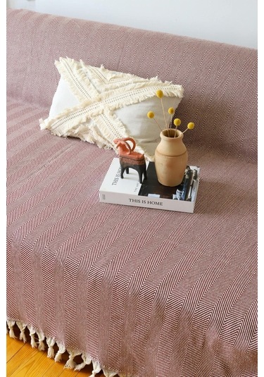 Kolları Örten Bordo Battal Boy Koltuk, Çekyat Örtüsü 180x300 Cm Bordo