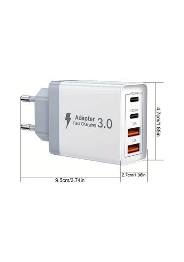 Honeybeeshop 1 Bilgisayar Usb C Sarj Cihazi Cift Portlu Pd Qc Hizli Sarj Karti İphone Samsung Telefon Tablet Uyumlu Altın