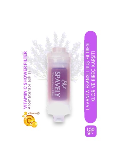 Spavely Lavanta Esanslı Duş Başlığı Filtresi Arıtması Güney Kore Menşei Klor Kireç Karşıtı Hoş Kokulu 150 Gr Beyaz