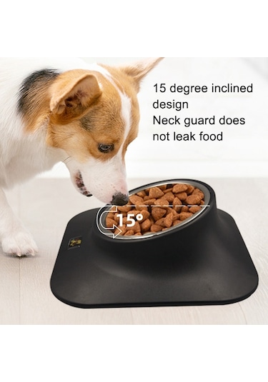 Cbtx Pugga Pet Paslanmaz Çelik Kaymaz Çift Kase Kedi Köpek Eğimli Boyun Besleyici