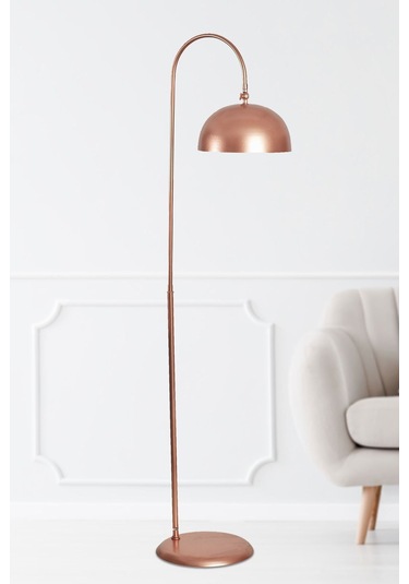 Lambader Eskitme Metal Gövde Modern Tasarım Ayarlanabilir Başlık Yerden Dekoratif Aydınlatma 160 Cm - Bakır