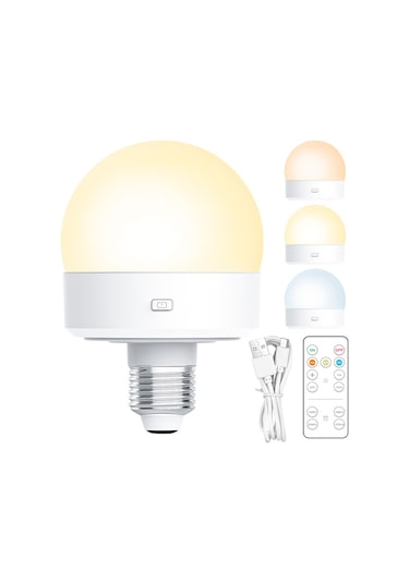 Inf Şarj Edilebilir Led Ampul, 3 Renk Sıcaklığı Ve Uzaktan Kumandalı E26/e27 Lamba Duyu Diğer