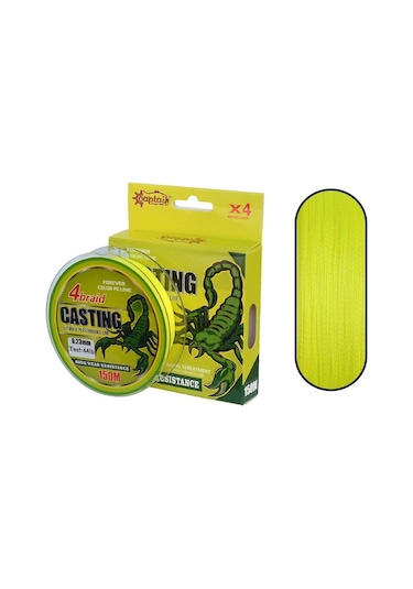 Captain Casting PE 4 Kat Spin İp Misina 150mt Sarı 0.23 mm
