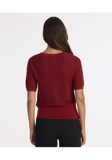 Yargıcı Regular Bisiklet Yaka Kısa Kol Kazak 25kktr2020x 043 Kırmızı