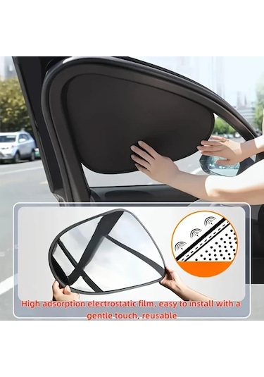 Fochsia Bir Çift Statik Yapışkanlı Araba Güneşlik Yan Pervazı Gizlilik Güneş Koruma