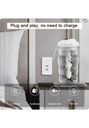 Iceberg Küçük Araba Nemlendirici Atomizasyon Dilsiz Renkli Aromaterapi Makinesi Beyaz