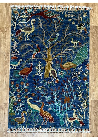 El Dokuma Afghan Halısı Gri