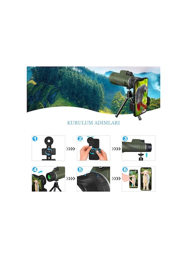 80x100 Hd Zoom Tek Göz Monoküler Teleskop Taşınabilir Dürbün Yeşil