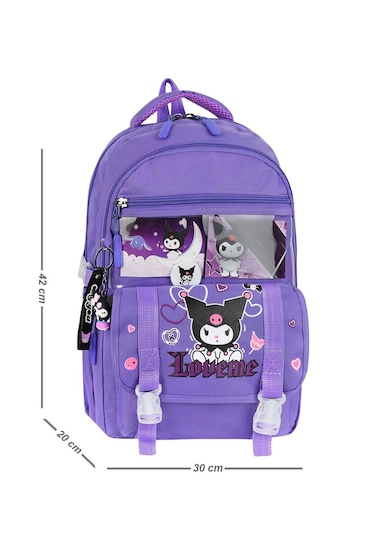 Kuromi Beslenmeli Kalemlikli Ilkokul Sırt Çantası Mor