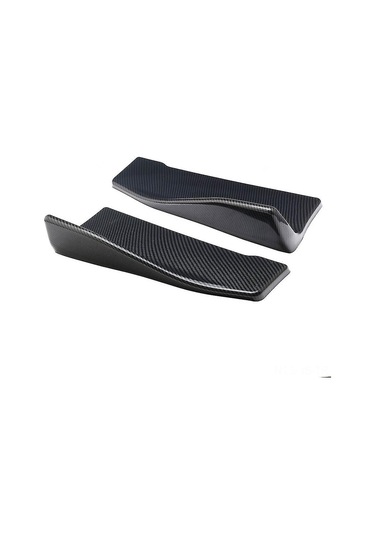 Jeemson 2 Adet Universal Araba Tampon Spoilerı - Karbon Fiber Gösterişli Siyah Arka Dudak Akışkanlığı Ayırıcı - 6035 Modeli