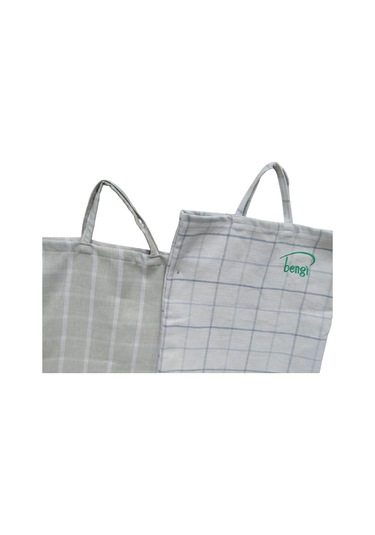 PAZAR ÇANTA 2 Adet Döşemelik Kareli Kumaş Model Renkli  Desenli 30 kg Taşıma Kapasite El Yapım