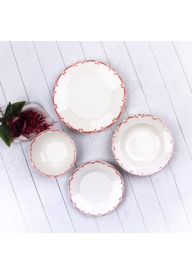 Marianna Dignity 24 Parça Yemek Takımı File Kırmızı