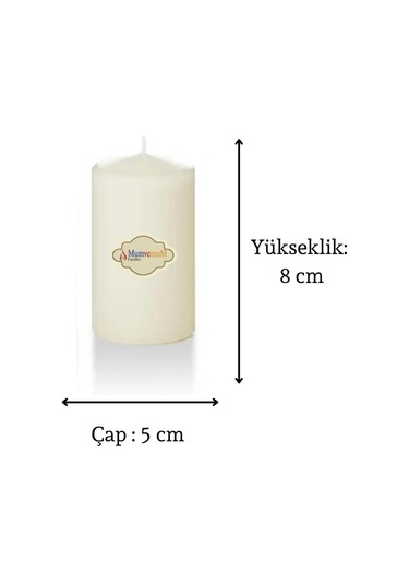 3 Lü Midium Set Mum Krem Çap :5 Cm Krem