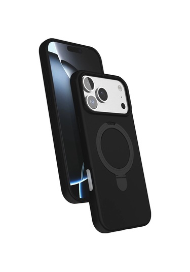 Özel Apple I Phone 17 Pro Regal Magsafe Standlı Kapak - Siyah Fırsat