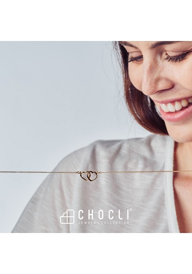 Chocli 18 Ayar Altın Kaplama Hearts Kolye Altın