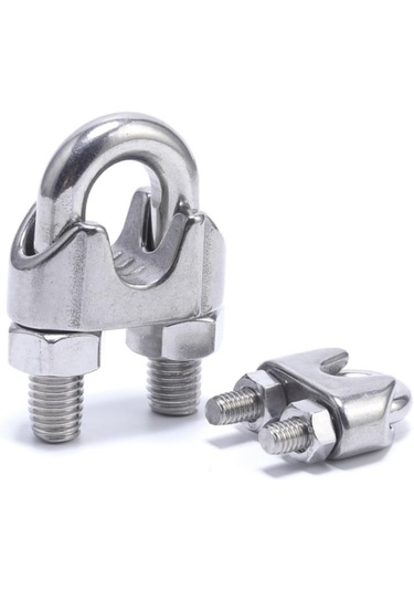 5'li Paslanmaz Krom Klemens. 4mm. Halat Sıkıcı Klemens