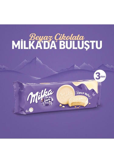 Milka Choco Wafer Beyaz Çikolatalı Bisküvi 3 x 180 G