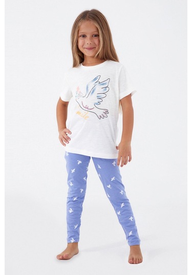 Roly Poly 3075 Bird Smile Kız Çocuk Tayt Takım KREM