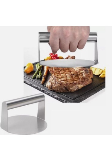 Narkalıp Yuvarlak Paslanmaz Çelik Hamburger Et Pres Aparatı 14cm