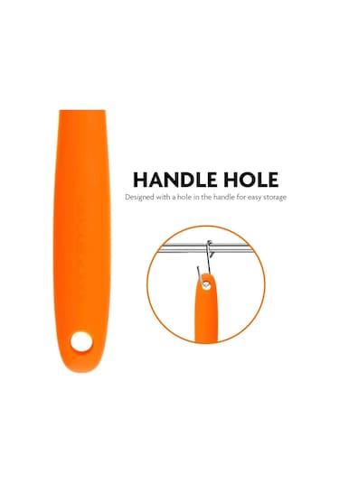 3lü Turuncu Silikon Kaşık Seti Isıya Dayanıklı Yanmaz Yapışmaz Çi