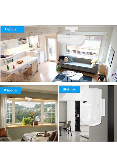 Xiyyadms Kablosuz Pır Hareket Sensörü - 12m Algılama Mesafesi, 110 Açı, 433mhz, Akıllı Giriş Engeli Alarm Pil Dahil Değil - Model Pa-86-r-b Beyaz