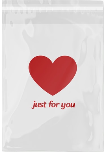 Just For You Baskılı Beyaz Cepsiz Kargo Poşeti 100 Adet 35 x 45 x 5 CM