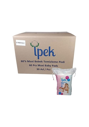 İpek Bebek Temizleme Pamuğu 60x30 Paket