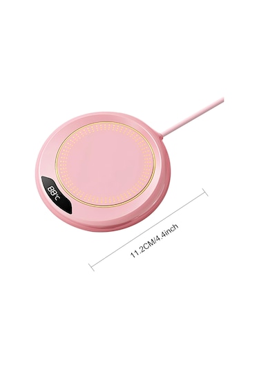 Xiyyadms Akıllı Usb Kahve Isıtıcı - 3 Sıcaklık Ayarı İle Çay, Süt Ve İçeceklerinizi Sıcak Tutar Pembe Pembe