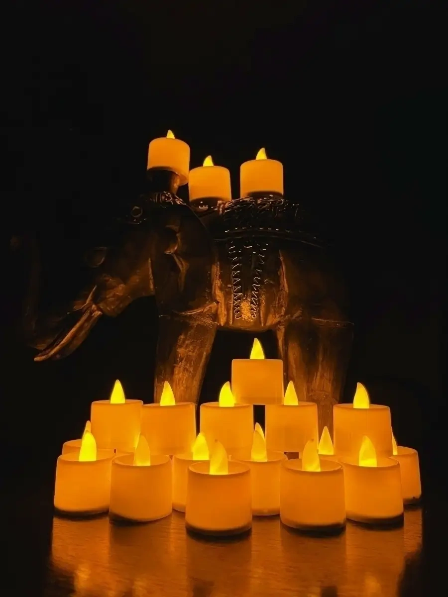 Lublu Darit' Led Mum Seti 24 Adet, Bataryalı Yanıp Sönen 18364130 Beyaz