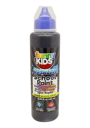 Funny Kids Yıkanabilir Okul Boyası 500Ml - 2908 Siyah