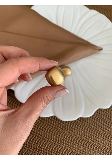 Çelik Bombeli Plaka Küpe Çok Renkli