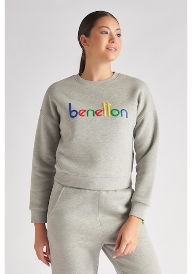 Benetton Bnt-w100-t Kadın Sweat BNT-W100-T-R7516 Gri