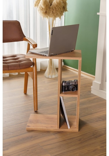 Raflı Yan Sehpa Koltuk Sehpası C Sehpa Zigon Sehpa Servis Sehpası Atlantik Çam