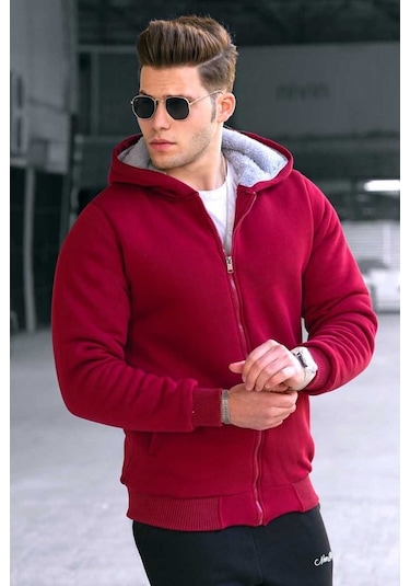 Madmext Içi Kürklü Bordo Hırka 22377 Bordo