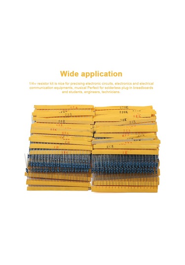 Yifomall 2600 Adet 1/4w Metal Film Direnc Seti, 130 Farklı Sık Kullanılan Değer, 1% Hassasiyetli, Elektronik Projeler İçin Kutulu Tam Seri