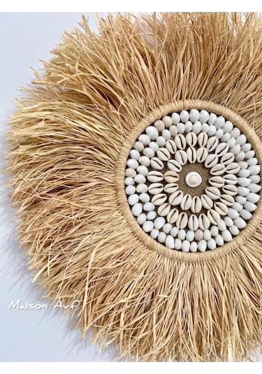 Deniz Kabuklu Rafya Duvar Dekoru M083