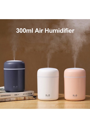 Skycity Usb Taşınabilir Hava Nemlendirici 300ml - Renkli Işık, Sürekli/aralıklı Sprey, Sessiz Çalışma, Zamanlayıcı Kapatma, Beyaz