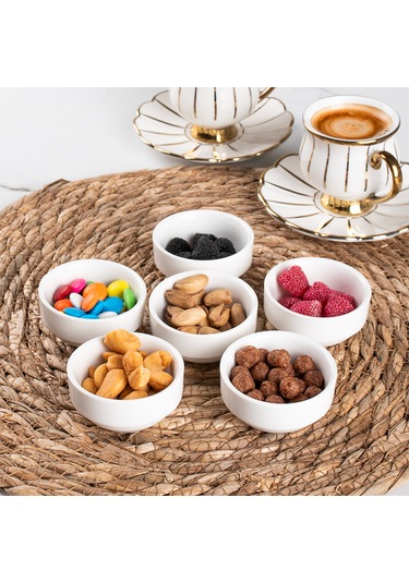 Porsima Bone 15688 6 Lı Sunumluk Kase Mini Sosluk Çerezlik Kase