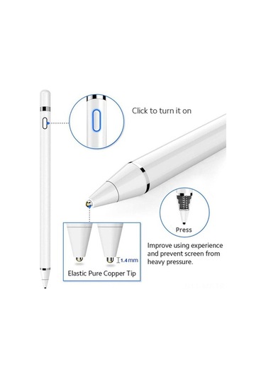 Novahub Evrensel Stylus Kalem - Bakır Uçlu, Otomatik Kapanma, İos/android/windows Uyumlu Mavi