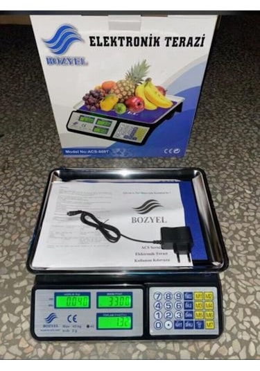 Acs-809t- 40 Kg Elektronik Terazi-çelik Kefe-çift Yönlü Ekran Tar