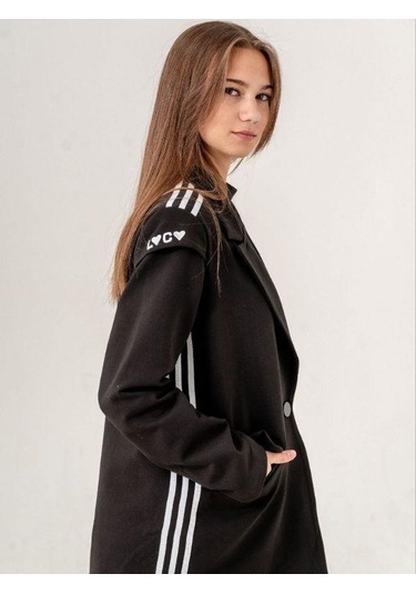 Kız Çocuk Pamuklu Astarlı Pantolon Ceket Tasarım Takım-14221 Siyah