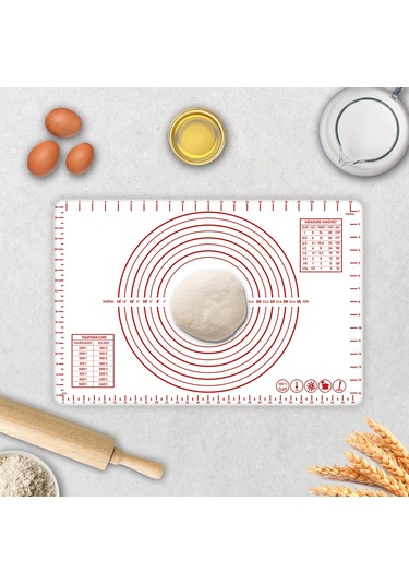 Beyaz Cam Hamur Açma Matı 40cm X 60cm