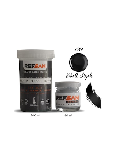 Hazır Çini ve Seramik Boyası 789 Kobalt Siyah 40 Ml