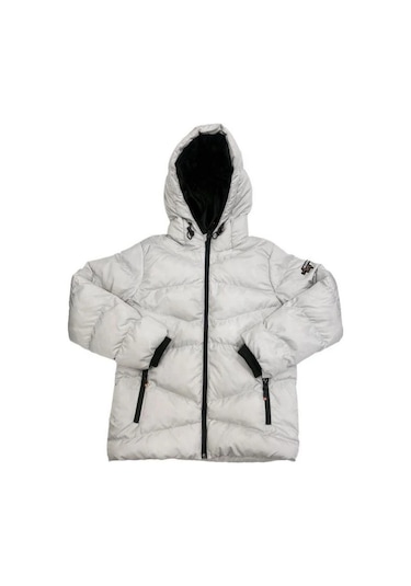 Erkek Çocuk Kapüşonlu Şişme Mont-11053 Gri